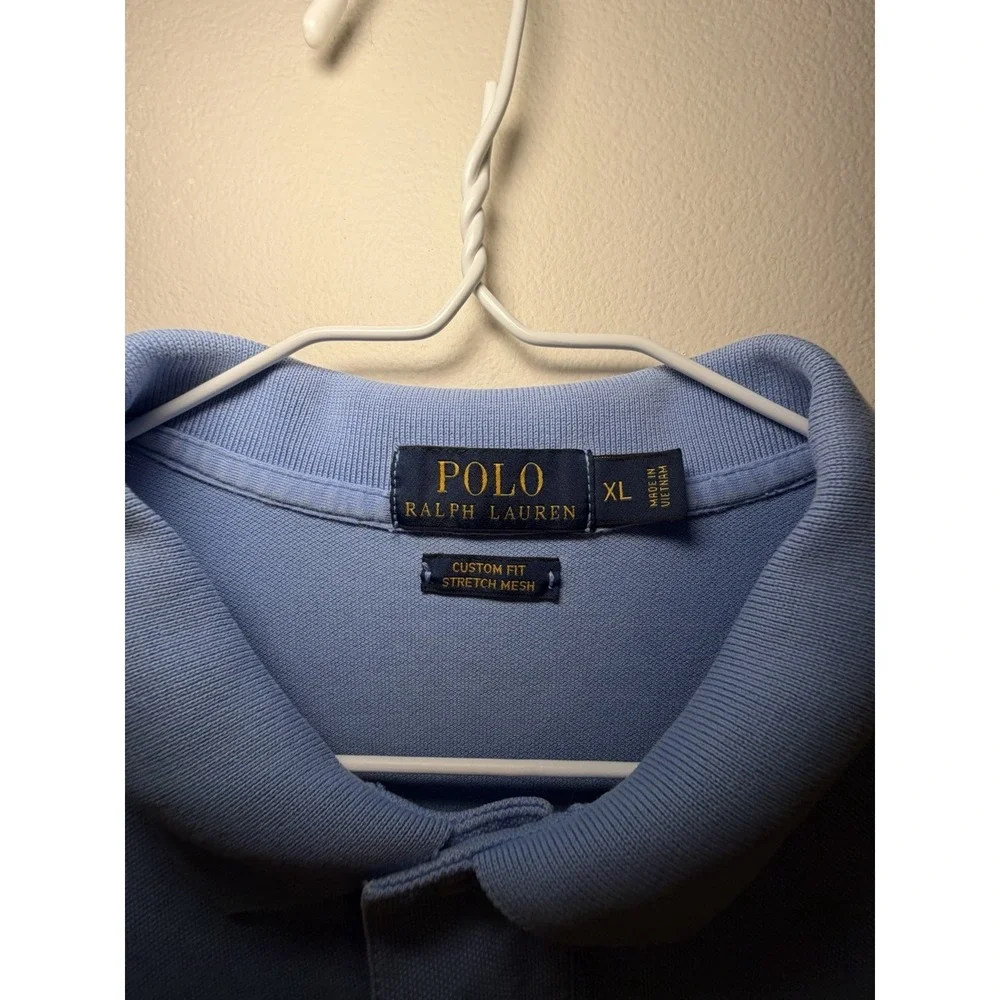 VTG Polo Ralph Lauren Custom‎ Polo Mens XL Light Blue Yellow Pony Logo